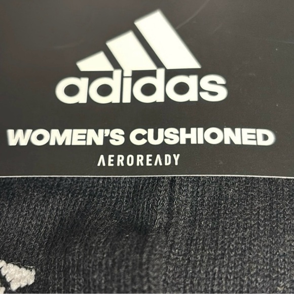 New Adidas Socks Women’s 6 Pair Black Cushioned Aeroready Crew Casual Activewear - Picture 7 of 13